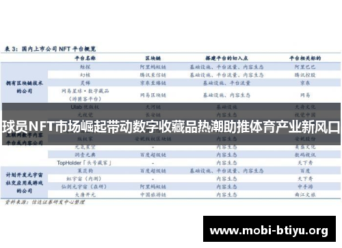 球员NFT市场崛起带动数字收藏品热潮助推体育产业新风口