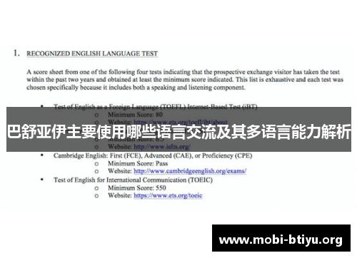 巴舒亚伊主要使用哪些语言交流及其多语言能力解析 巴舒亚伊主要使用哪些语言交流及其多语言能力解析
